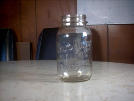 Vintage Brockway Clear-Vu Mason Qt Canning Jar Brockway Glass Co. - £11.72 GBP