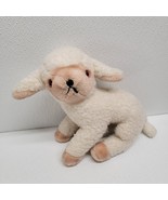 GUND Vintage 1977 Lamb Sheep Ivory White Plush Brown Feet Red Eyes 9&quot; - $31.90