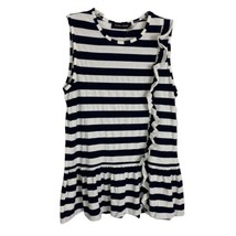 Ivanka Trump Womens Shirt Size XS Blue White Striped Ruffles Sleeveless Normcore - £13.83 GBP