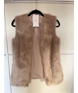 NEW | Womens Bershka Champagne Faux Fur Gilet Coat CASUAL SLEEVELESS Bas... - $24.00