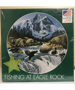 NEW - FISHING AT EAGLE ROCK ROUND PUZZLE GREAT AMERICAN PUZZLE FACTORY - £8.21 GBP