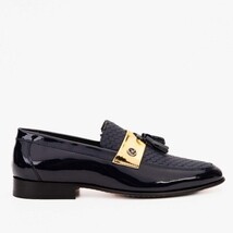 The Imperial Navy Blue & Gold Leather Men Dress Shoe image 8