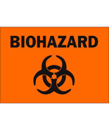 Adhesive BIOHAZARD PICTOGRAM STICKER Warning Safety Symbol 3.5&quot; x 5&quot; BRA... - $18.30