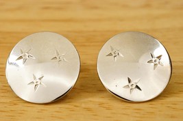 Vintage Mens Jewelry Silver Tone Metal Triple Star Celestial SWANK Cuff ... - $19.79