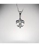 Sterling silver fleur de lis pendant and chain 18&quot; , 925 sterling silver - $24.95
