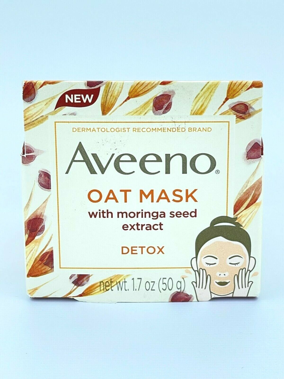 Aveeno Oat Moringa Seed Extract & Vitamin E-Detox 1.7 oz Face Mask - £7.75 GBP