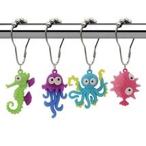 Decorative Ocean Shower Curtain Hooks, Rust Proof Metal Stainless Steel Curtain  - £21.06 GBP