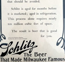 Schlitz Milwaukee Beer 1905 Advertisement Aging Biliousness Brewery Life... - $39.99