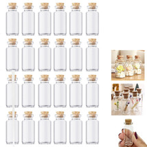 24 Pc Glass Jars With Cork Lids Storage Bottles Herbs Spices Crafts Party Favors - £23.59 GBP
