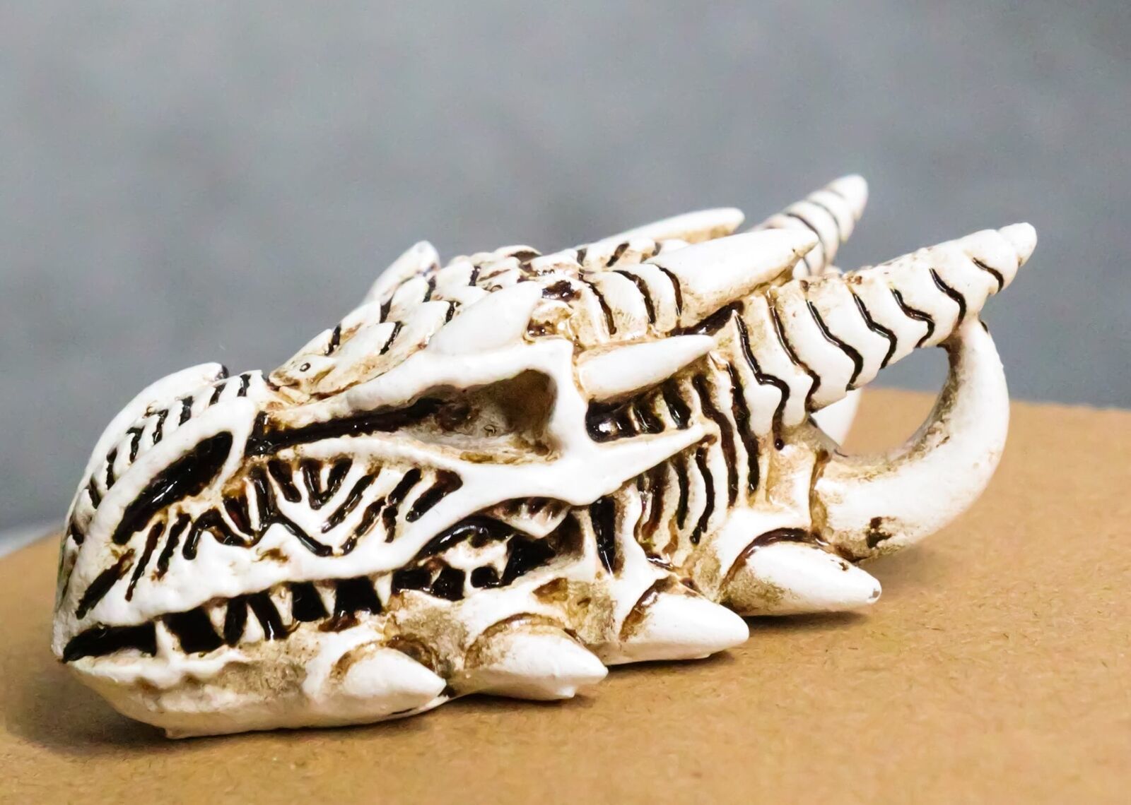 Miniature Tribal Tattoo Demon Horned Dragon Skull Figurine Fantasy Drago... - $17.99