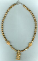 Picture Jasper Necklace with Standing Bear as Center Drop  - £29.88 GBP