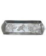 Torre &amp; Tagus Metal Trinket Tray 5.5 x 16&quot; Butterfly Dragonfly Silver-Al... - £26.97 GBP