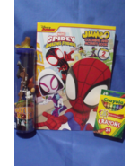 Toys New Spidey Jumbo Coloring Book 24 Crayola Crayons &amp; Farm Animals Pl... - £8.72 GBP