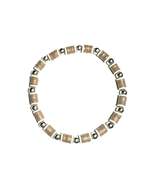 Heishi Bohemian Stretch Anklet, Tan and Silver Metallic Beads, Fashion J... - €5,10 EUR