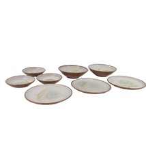 Vintage 8pc Set Casual Ceram PROVINCALE Stoneware Plates &amp; Bowls Japan Tulip MCM - £34.24 GBP