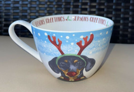 Portobello by Design Christmas Seasons Greetings Dachshund Reindeer Over... - £10.19 GBP