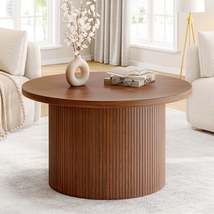 31.5&quot; Round Coffee Table,Tambour Design Coffee Tables,Mid Century Modern... - $196.81 CAD