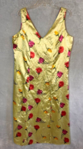 Vintage Woman Within yellow floral polyester oversized dress Size Large - £22.97 GBP