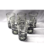 NOVICA COLLECTION 6&quot; Flat Tumbler BLACK SMOKE SWIRL Hand Blown MEXICO - ... - $53.22