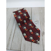 Mickey Unlimited Disney Micky Mouse Checked Maroon Red Character Necktie - £6.35 GBP