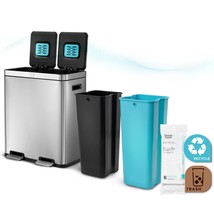 Home Zone Living 15.8 Gallon Kitchen Trash Can,, 7.9 + 7.9 For 15.8 Gallon Total - £134.50 GBP