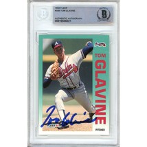Tom Glavine Atlanta Braves Auto 1992 Fleer Signed Card #358 Beckett BAS ... - $119.99