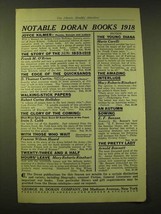 1918 George H. Doran Company Ad - Notable Doran Books 1918 - £14.54 GBP