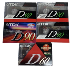TDK Cassette Tapes Assortment 90&amp;60 Minute 5 Tapes New - $25.73