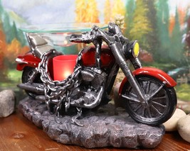 Ebros Red Vintage Motorcycle Chopper Bike Electric Oil Or Tart Burner Figurine - £32.47 GBP