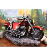 Ebros Red Vintage Motorcycle Chopper Bike Electric Oil Or Tart Burner Fi... - $54.32 CAD