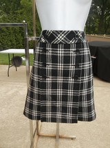 Nwt Ann Taylor Loft Cute Black&amp;White Plaid Wool Skirt 2 - $24.99