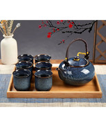 Japanese Tea Set For 6, Kiln Altered Glaze Porcelain Tea Set - $121.78 CAD