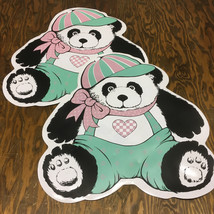 Vintage large cute bear in outfit  vinyl foam back placemats Child&#39;s pla... - $19.75