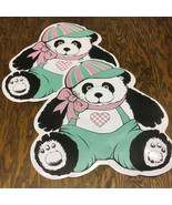 Vintage large cute bear in outfit  vinyl foam back placemats Child&#39;s pla... - $19.75