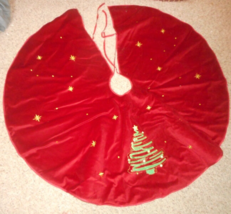 Christmas Holiday Tree Skirt 21 3/4&quot; Length Embroidered Tree Sequin Shin... - £15.45 GBP