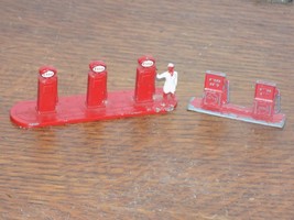 Vintage Pair of Metal Toy Gas Pumps, Esso &amp; Shell - $34.65