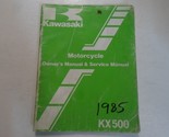 1985 Kawasaki KX500 Motorcycle Owners &amp; Service Manual WATER DAMAGED WOR... - £15.94 GBP