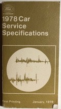 FORD 1978 Car Service Specifications softcover - £7.81 GBP