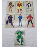 (7) TSR Marvel Super Heroes Avengers Archives Character Cards Only - $404.14 MXN