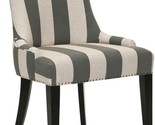 Eva And White Striped Dining Chair With Trim Nail Head, Grey, Safavieh M... - £232.23 GBP