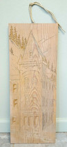 BEAUMONT Hotel Hand Carved Printing Block Plate on Wood-Vtg Art-Leather Hanger - £74.73 GBP