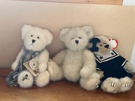 Lot of Cream Boyds Snowman &amp; Ty BREEZY Ship’s Ahoy Jointed Teddy Bear Stuffed An - £8.83 GBP