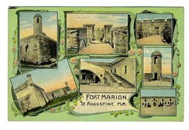 Fort Marion Multiview Postcard St Augustine Florida 1910&#39;s - £9.44 GBP