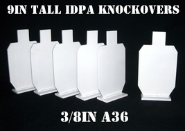 9in. IDPA Knockovers Targets - 3/8in. Thk. Pistol Targets - 6pc Steel Ta... - £82.08 GBP