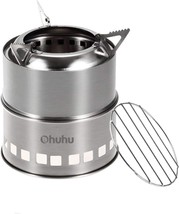 Ohuhu Mini Camping Stove Solo Stoves Stainless Steel Backpacking Small Burning - £31.43 GBP