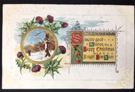 Vintage Postcard 1913 Sincere Good Wishes For A Merry Christmas &amp; Happy New Year - £3.14 GBP