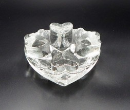 Glasdesign Georgshutte Germany Heart Shaped Clear Art Glass Trivet Warmer Stand - £23.96 GBP