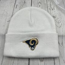 Vintage Cuffed Los Angeles Rams NFL Anco Hat Beanie Cap White New Men - $12.24