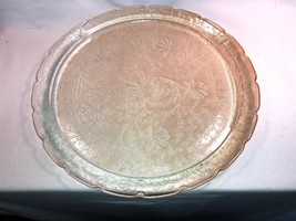 Vintage Iridescent Floragold 13.5 Inch Tray Mint Depression Glass - $19.99