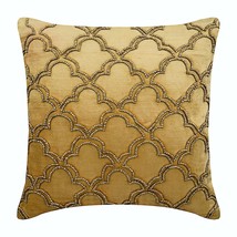 Cushion Cover, Lattice, Trellis, Beaded,  Decorative Throw Pillow Covers - Gold  - £24.67 GBP+